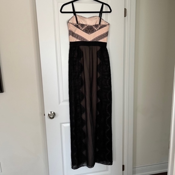 Ted Baker London Black and Pink Lace Maxi Dress 2 (US 6) - Picture 4 of 8